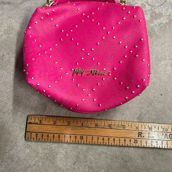 Betsey Johnson Pink Skull Studded Crossbody Bag With Gold Chain - Picture 7 of 7